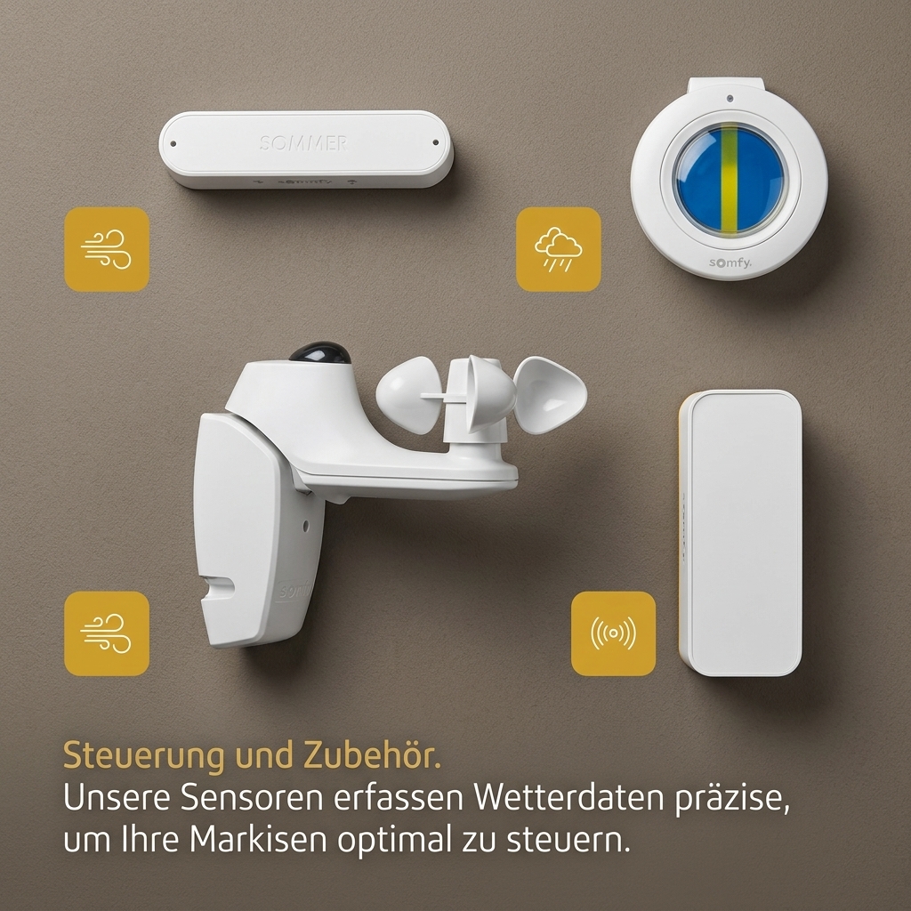 Wettersensor an Terrassenüberdachung